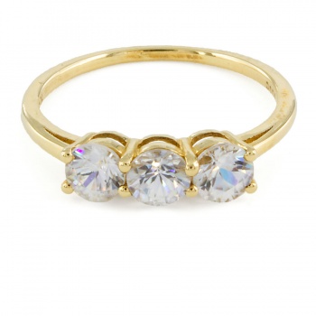 Three stone cubic zirconia ring deals